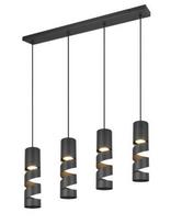 Trio Stream piekarama lampa 4-pc GU10 matt black brushed steel 364000432 4017807613995