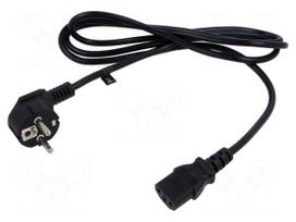 Cable | 3x0.75mm2 | CEE 7/7 (E/F) plug angled,IEC C13 female | PVC