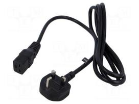Cable | 3x1.5mm2 | BS 1363 (G) plug,IEC C19 female | PVC | 1.8m | 13A