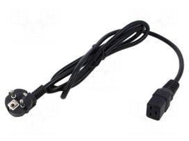 Cable | 3x1.5mm2 | CEE 7/7 (E/F) plug angled,IEC C19 female | PVC