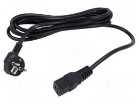 Cable | 3x1.5mm2 | CEE 7/7 (E/F) plug angled,IEC C19 female | PVC