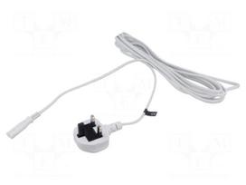 Cable | 2x0.75mm2 | BS 1363 (G) plug,IEC C7 female | PVC | 5m | white