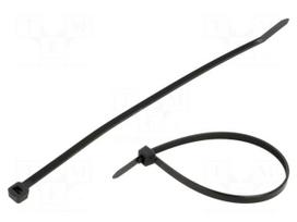 Cable tie | L: 200mm | W: 4.6mm | black | polyamide | 216N | Ømax: 50mm