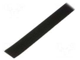 Tape: hook and loop | W: 25mm | L: 5m | Thk: 5.7mm | caoutchouc | black