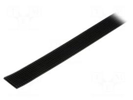 Tape: hook and loop | W: 25mm | L: 1m | Thk: 5.7mm | caoutchouc | black