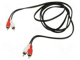 Cable | RCA plug x2,both sides | 5m | Plating: nickel plated | black