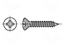 Screw | 4.8x13 | Head: countersunk | Phillips | PH2 | hardened steel