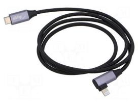 Cable | USB 2.0 | Apple Lightning angled plug,USB C plug | 1m | Cu