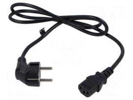 Cable | 3x0.75mm2 | CEE 7/7 (E/F) plug angled,IEC C13 female | PVC