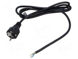 Cable | 3x1mm2 | CEE 7/7 (E/F) plug,cables | PVC | 1.8m | black | 16A