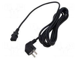 Cable | 3x1mm2 | CEE 7/7 (E/F) plug angled,IEC C13 female | PVC | 5m