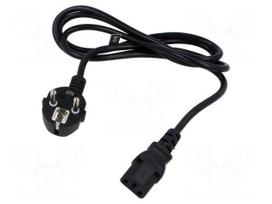 Cable | 3x0.75mm2 | CEE 7/7 (E/F) plug angled,IEC C13 female | PVC