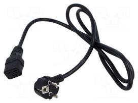 Cable | 3x1.5mm2 | CEE 7/7 (E/F) plug angled,IEC C19 female | PVC