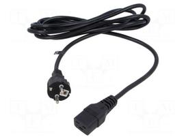 Cable | 3x1.5mm2 | CEE 7/7 (E/F) plug,IEC C19 female | PVC | 3m | 16A