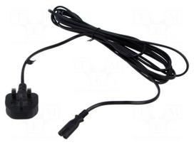 Cable | 2x0.75mm2 | BS 1363 (G) plug,IEC C7 female | PVC | 5m | black