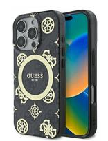 Guess IML Peony On 4G Background MagSafe Back Case for Apple iPhone 16 Pro Max