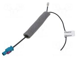 Cable | 0.25m | Fakra plug,SMB socket | black | straight | 12VDC