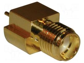 Connector: SMA | plug | female | straight | 50Ω | SMT | for cable | PTFE