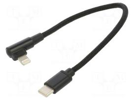 Cable | USB 2.0 | Apple Lightning angled plug,USB C plug | 0.2m