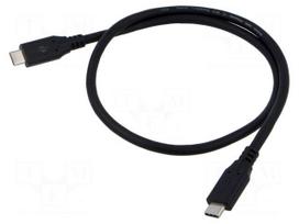 Cable | USB 4.0 | USB C plug,both sides | 0.5m | black | 4K,HDR | PVC