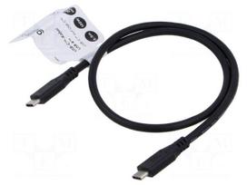 Cable | USB 4.0 | USB C plug,both sides | 0.5m | black | 4K,HDR | PVC
