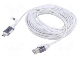Cable | slim,USB 3.1 | RJ45 plug,USB C plug | nickel plated | 10m