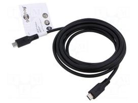 Cable | USB 3.2 | USB C plug,both sides | 3m | black | PVC | 5Gbps | 60W