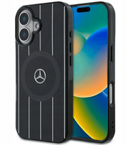 Mercedes Double Layer Crossed Lines MagSafe Back Case for Apple iPhone 16