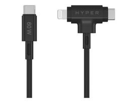 Hyper | HyperJuice Silicone USB-C to USB-C and Lightning Hybrid 60W Cable