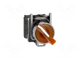 Switch: rotary | 22mm | Stabl.pos: 2 | NC + NO | orange | LED | 230V | IP66