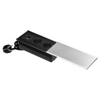 Įrankiai ir matavimo prietaisai // Įrankių, priedų naujienos // Gniazdo meblowe z przesuwną pokrywą, 2x2P+Z (Schuko), USB A+C, srebrne