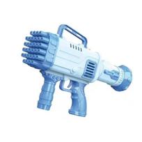 Riff Rocket Bazooka 64 hole Soap Bubble Gun with bottle holder for Indoor Kids Party & Outdoor Games Blue