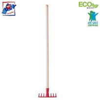 Woody 91885 Wooden / Metal Garden tool - rake (100cm) for kids 3+ years Red