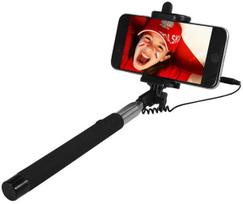 BlueStar Self Stick Telescopic Mono Pod with Mobile Phone Mount and Cable Trigger Release Black