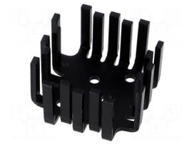 Heatsink: extruded | U | TO3 | black | L: 46mm | W: 46mm | H: 25.4mm | 6°C/W