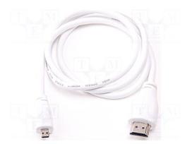 Connection cable | white | 2m | HDMI plug,micro HDMI plug