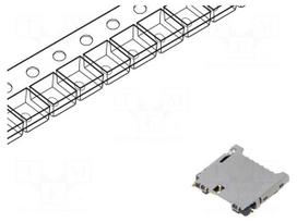 Connector: for cards | microSD | push-pull | SMT | gold-plated | PIN: 8