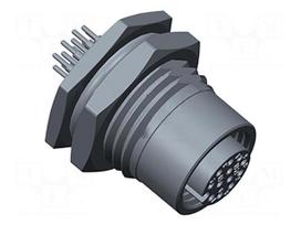 Connector: M12 | plug | PIN: 8 | 30V | side | IP68,IP69K | THT | 2A