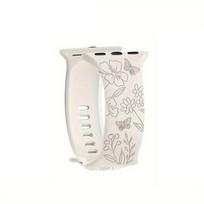 Riff Laser carved Silicone strap" Butterfly" for Apple iWatch series 38 / 40 / 41 mm Creme