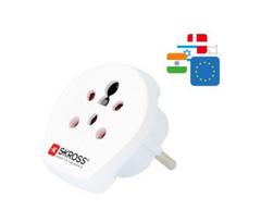 Adapteris Skross  Travel adapter Denmark, India - Israel to Europe White