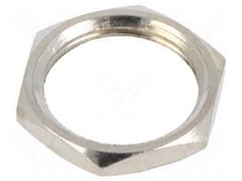 Nut | hexagonal | 3/8"-32 | brass | Plating: nickel | 2.36mm
