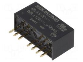 Converter: DC/DC | 3W | Uin: 4.5÷9VDC | Uout: 12VDC | Uout2: -12VDC | SIP8