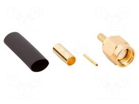 Connector: SMA | plug | male | straight | 50Ω | soldering,crimped | PTFE