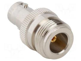 Adapter | BNC female,N female | Insulation: PTFE | 50Ω | brass | 4GHz