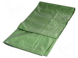Tarpaulin | L: 3m | Width: 2m | green | with metal rings | 90g/m2 | 6m2
