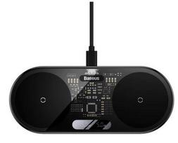 Belaidis įkroviklis Baseus Universal Digital LED Display dual wireless charger with digital display 20W Black