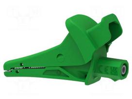 Crocodile clip | 20A | 1.5kV | green | Grip capac: max.25mm