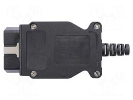 Laboratory connector: diagnostic OBD II | black | 10A | male | 24V