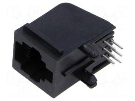 Connector: RJ25 | socket | PIN: 6 | gold-plated | 6p6c | THT | PBT | 16.13mm
