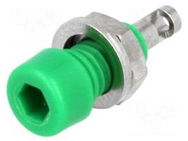 Laboratory connector: 2mm banana | socket | 10A | 60VDC | green | 5mΩ